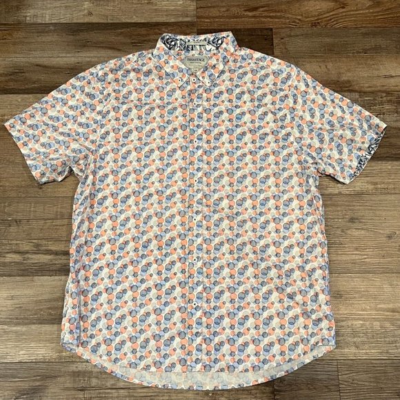 Heritage Report Collection Mens Button Up Short Sleeve Shirt Size XXL Slim Fit - Picture 1 of 8
